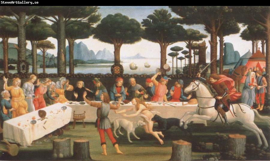 Sandro Botticelli workshop picture out of the series the story of the Anastasius degli Onesti